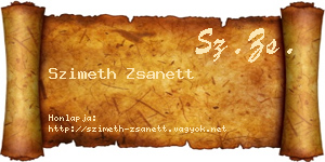 Szimeth Zsanett névjegykártya